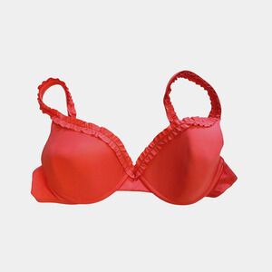 BCBG Coral Ruffled Molded Cup Bikini Swim Top - Elegant Beachwear - Size M